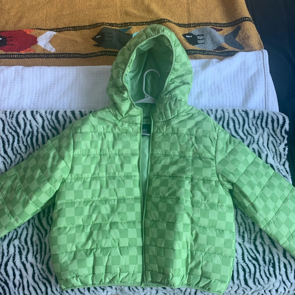 Wild fable green checkered coat